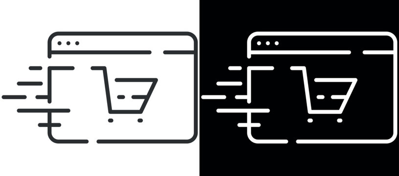 Minimalist website development wireframe icon with arrows and browser window