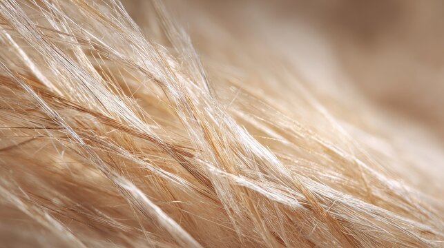 Abstract macro view of finely textured light brown fibers, suggesting organic material