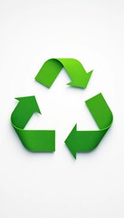 Obraz premium Interconnected arrows in green form a recycling symbol, environment, ||recycling
