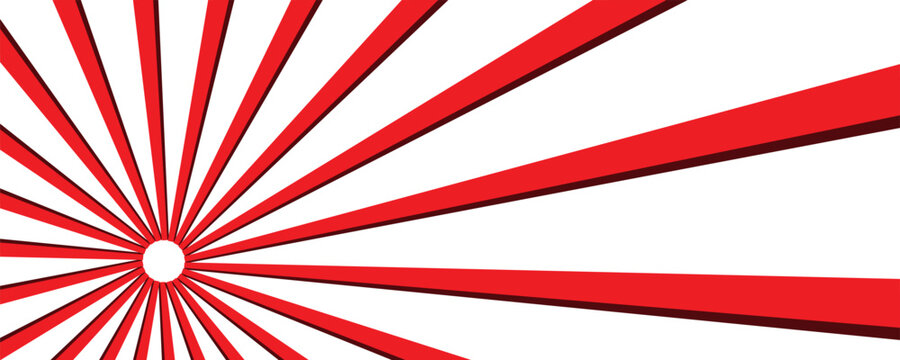 red Sunburst for the background. flag of japanese. The rising sun. vector.