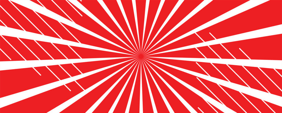 red Sunburst for the background. flag of japanese. The rising sun. vector.