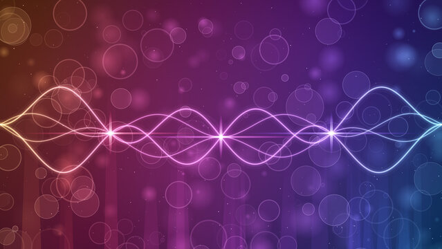 Abstract Digital Wave Background with Bokeh Light Effects Representing Connectivity and Futuristic Energy Flow