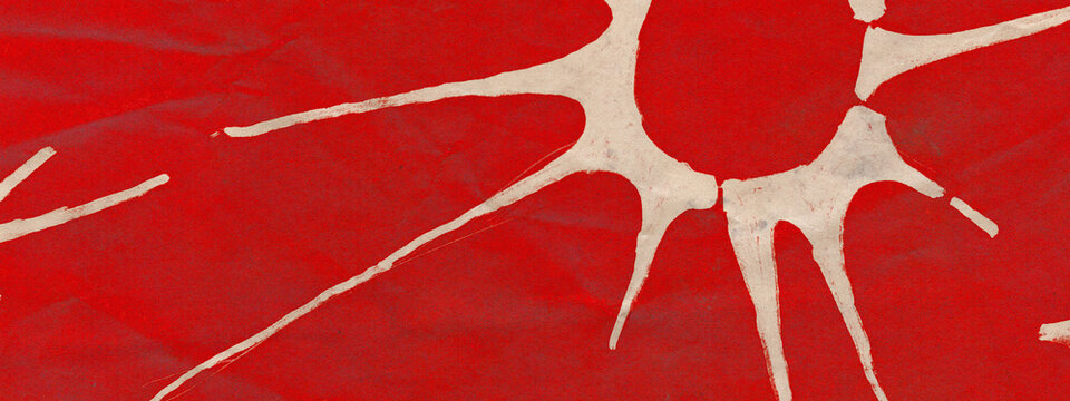 Risograph Print Red Beige Organic Neuron Network Art Zine Aesthetic Neo Expressionist Background