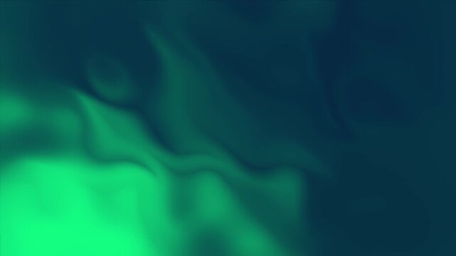 Soft green waves ripple across deep blue background