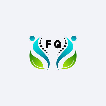 FQ initials modern and minimalist abstract logo with human and leaf elements
