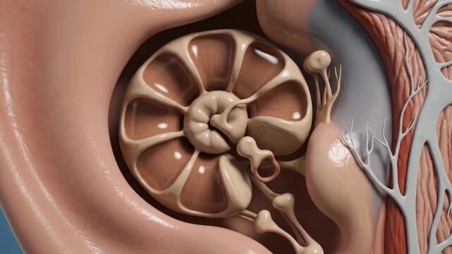 Human Ear Anatomy Cochlea Cross Section Animation