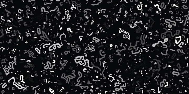 Trendy Black and white Turing pattern. vector image. Turing reaction diffusion monochrome seamless pattern with chaotic motion. Turing reaction colorful background. Linear design with biological shape