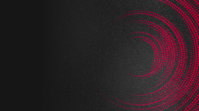 Hi-tech red and black abstract background with circular dotted lines with grunge grainy texture. Futuristic halftone motion design. Seamless loop. Video animation Ultra HD 4K 3840x2160