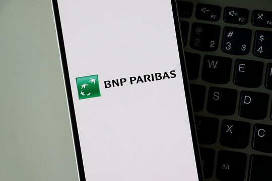 Salvador, Brazil - May 11, 2026: BNP Paribas app displayed on a smartphone app screen. BNP Paribas is a premier French multinational bank and financial services company. 