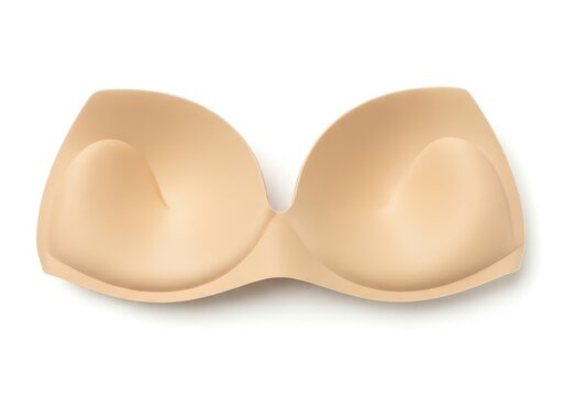 Light beige strapless padded bra insert or breast form