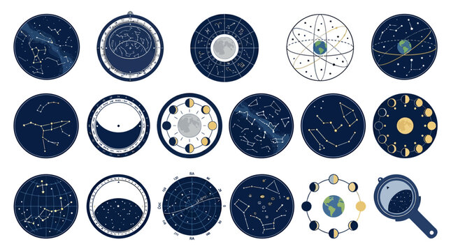 Various astronomy dials and gauges.