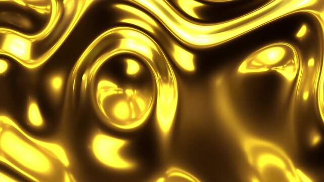 Golden Liquid Metal Loop Background