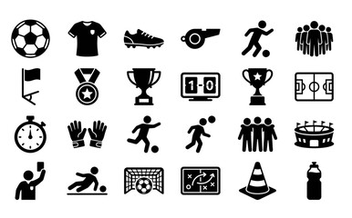 Soccer Football Icon Set Black Silhouette Sports Collection © Kristian