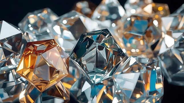 Sparkling Gemstones - A Collection of Colorful, Cut Diamonds.