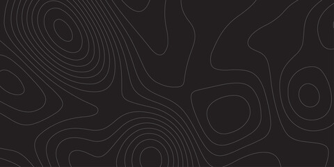Abstract white on black background Topographic line map pattern. Contour elevation topographic and textured Background Modern design with black background with topographic wavy patted.  © Kainat 