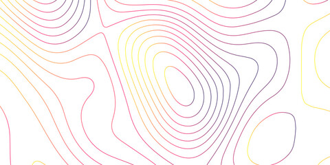 Abstract colorful gradient Topographic line map background with shadows. Contour elevation topographic and textured Background Modern design with White background with topographic wavy Patte.  © Kainat 