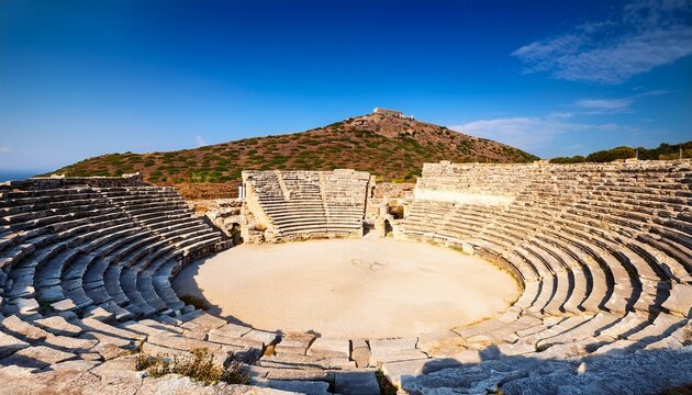 a stone built amphitheater situated in volax tinos greece