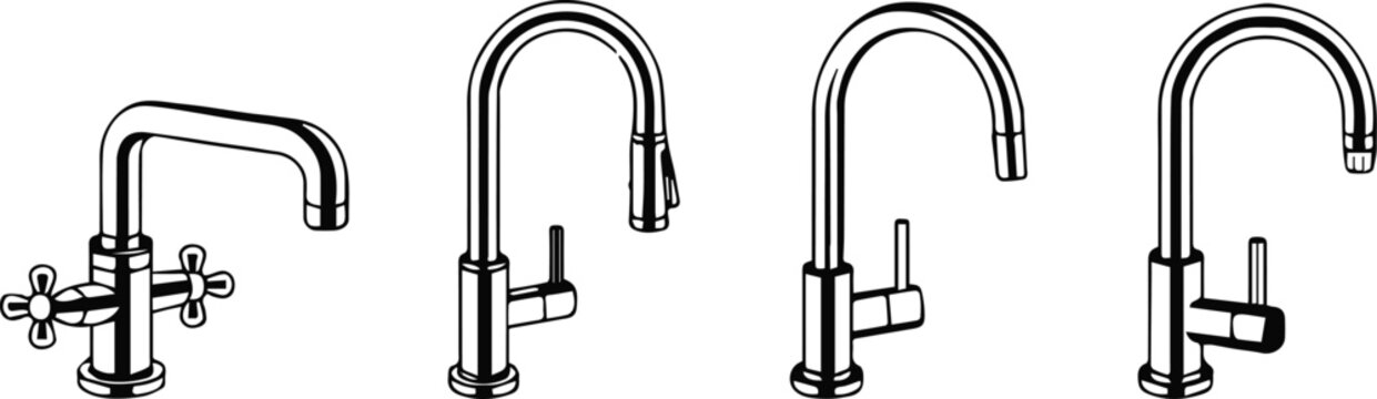 faucet comparison of lever cross and pullout faucet configurations