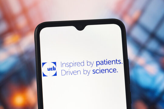 In this photo illustration, the UCB (Union Chimique Belge) logo is seen displayed on a smartphone screen.