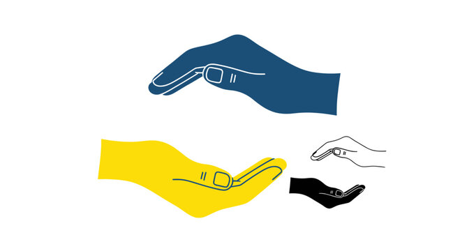 Open Hands Offering Support, Protection, Care, And Generosity Symbols