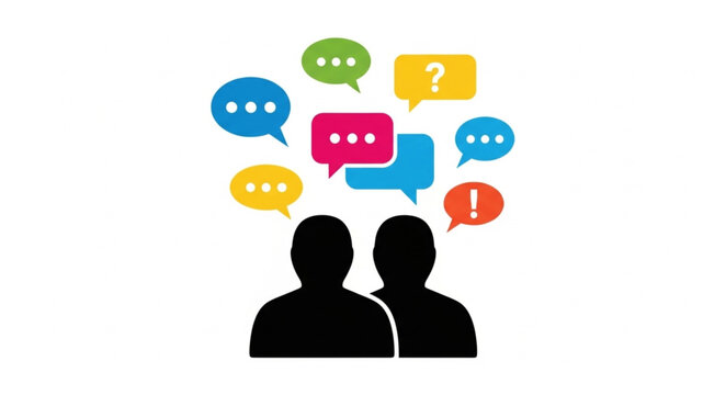 Two People Talking in Speech Bubbles.