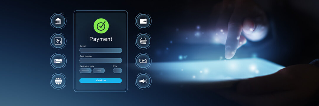Digital Payment Interface with Online Transaction Form and Secure Card Processing.