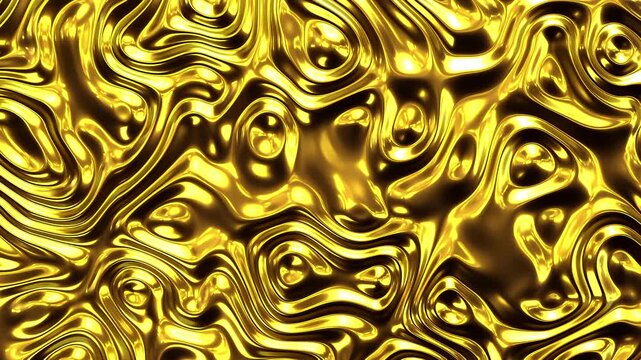Abstract Gold Waves Loop Animation