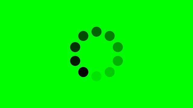 Black gradient dotted round loading page video design on green screen