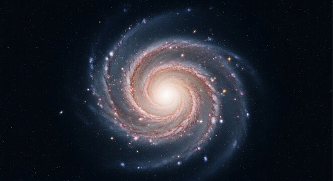 Vibrant Spiral Galaxy in Deep Space.