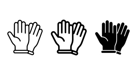 Fototapeta premium Glove Icons Set, Protective Handwear Vector Graphics, Medical and Work Safety Symbols