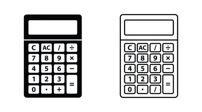 calculator icons silhouette high quality professional detailed modern elegant stylish clean crisp vibrant