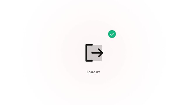 Logout Animation Shows Sign Out Process for Interface Design