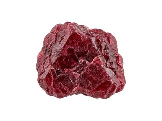 Obraz premium Raw uncut ruby stone isolated on white background gemstone rough