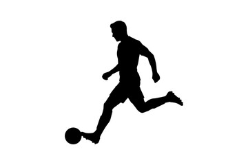 Obraz premium silhouette of a football player man on transparent background 