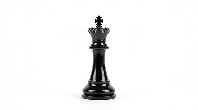 Elegant black king chess piece with a cross finial, standing prominently as a metaphor for corporate strategy and triumph.