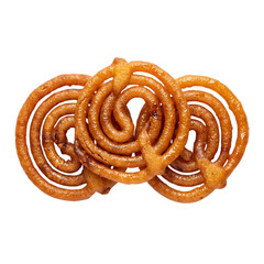 Fototapeta premium Sweet crispy jalebis trio for dessert isolated on transparent background