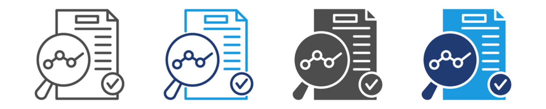 due diligence icon set multiple style