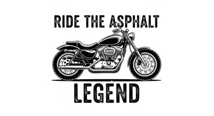 Obraz premium Vintage Motorcycle Illustration with Inspirational Text.