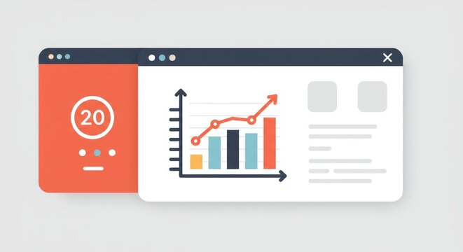 Illustration vectorielle d'un graphique d'analyse de donn&eacute;es commerciales et de croissance financi&egrave;re