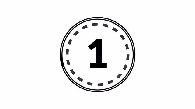countdown start 5 second animation circular timer 4k alpha channel