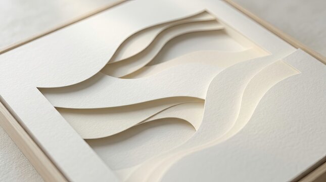 Elegant Paper Art with Layered Curves for Creative Design