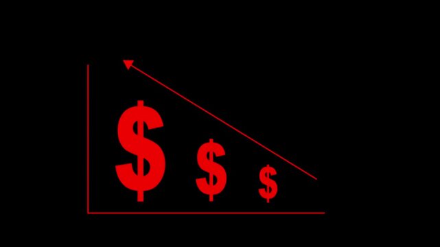 ost increase concept Animation with dollar sign. Showing Corporate Efficiency in Saving Expenses and Optimizing Company Resources. growth wording on increase money