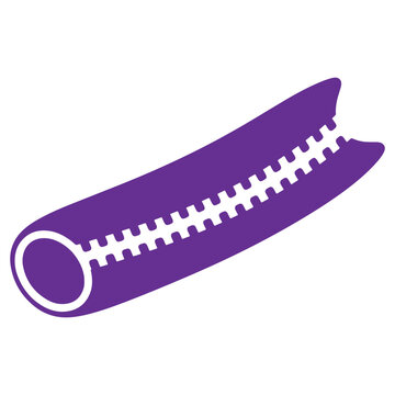 Purple Zipper Icon Isolated on Transparent Background for Design and Technology Concepts