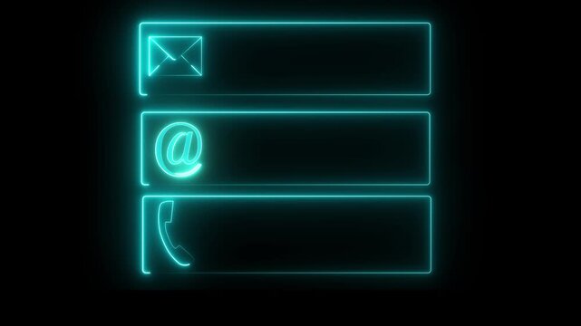 Neon Line Animation with option selection on black background, Quiz template challenge with option selection, game animation, quest game test sport challenge, icon animation 4k video