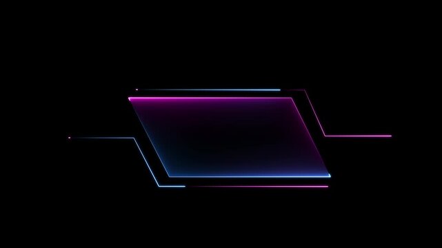 Futuristic neon HUD Head up display interface template with basic geometry line element. Universal Technology Line and frame Video overlay 