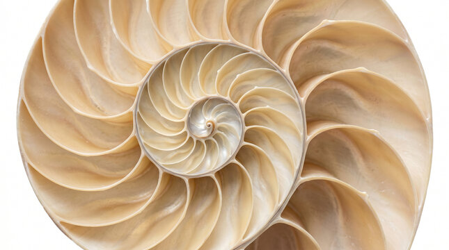 Close-Up Nautilus Shell Cross-Section Spiral
