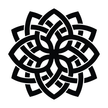 Celtic Knot Ornamental Silhouette Ancient Tribal Pattern Vector Illustration
