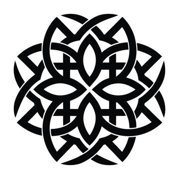 Celtic Knot Ornamental Silhouette Ancient Tribal Pattern Vector Illustration