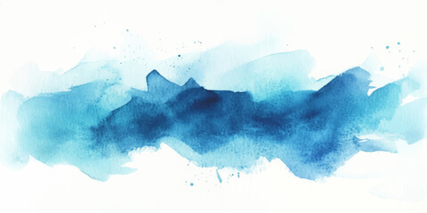 An abstract blue watercolor background features a splash of paint on paper texture resembling a summer sky and ocean waves in a nature inspired art illustration design © ZINGGALALA HOHO
