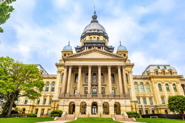 Obraz premium Illinois State Capitol in Spring in Springfield Illinois